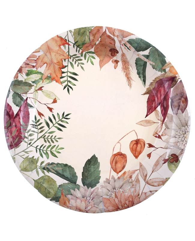 Plato Otoño Floral 22.5cm Carton ***OFERTA DTO NO ACUMULABLE