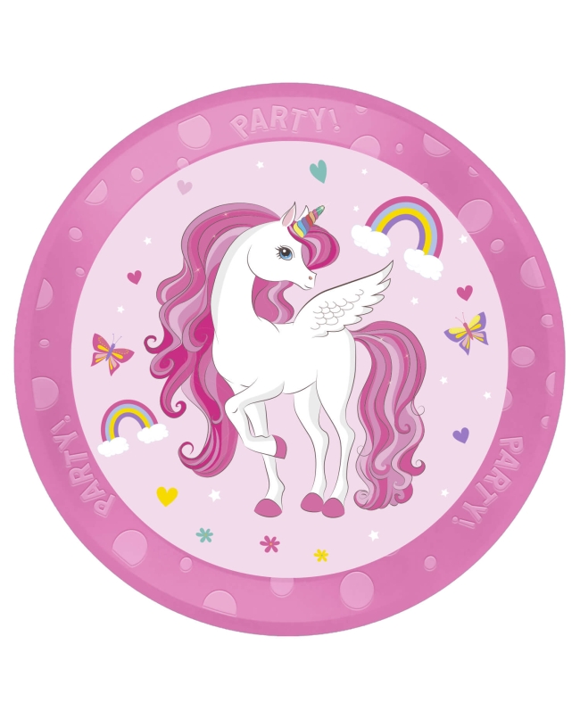 Plato Plastico Reutilizable 21cm Unicornio