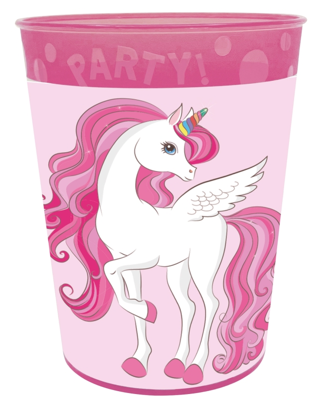 Vaso Plastico Reutilizable 250ml Unicornio