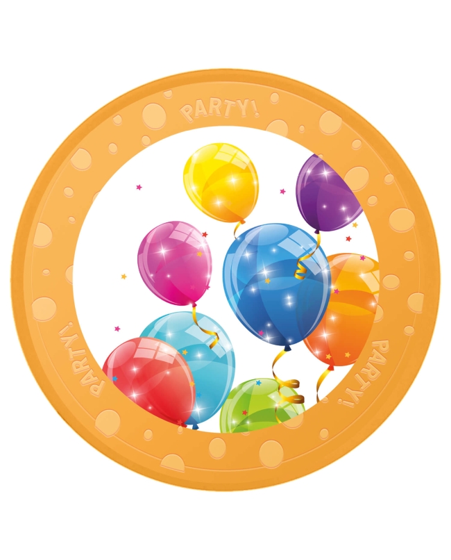 Platos Plastico Reutilizable 21cm Globos