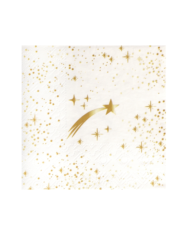 Servilleta Peq. Estrella Fugaz Marfil 25X25cm Papel 3 Capas ***OFERTA DTO NO ACUMULABLE