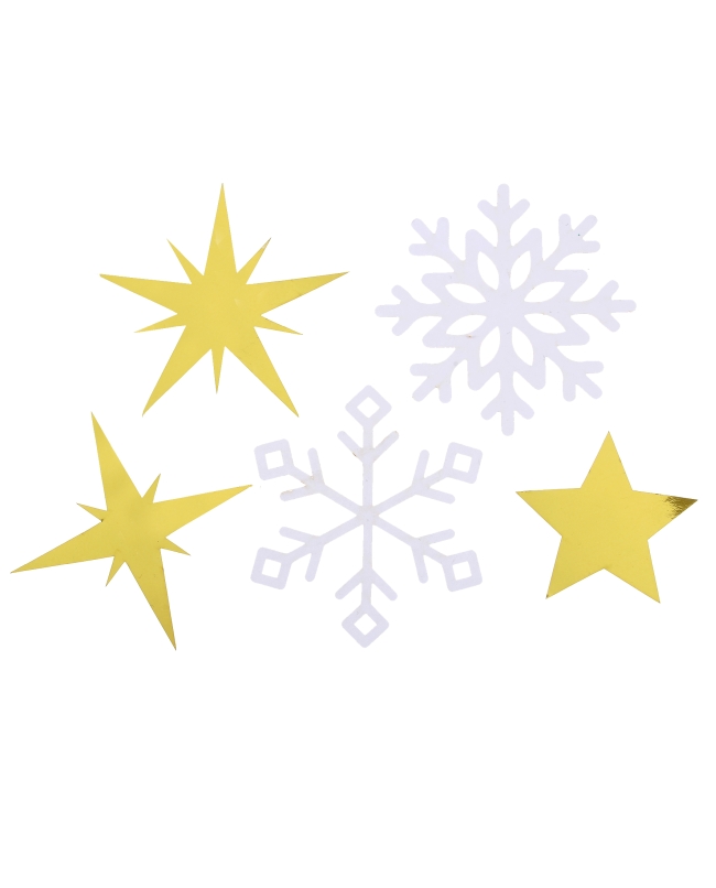Confeti Nieve Oro/Blanco 4.5X6.3&6.5X6.5cm Papel ***OFERTA DTO NO ACUMULABLE