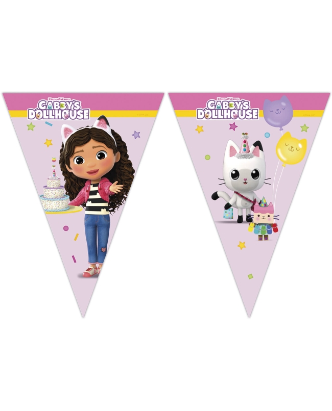 Banderin Casa Muñecas De Gabby Papel Fsc