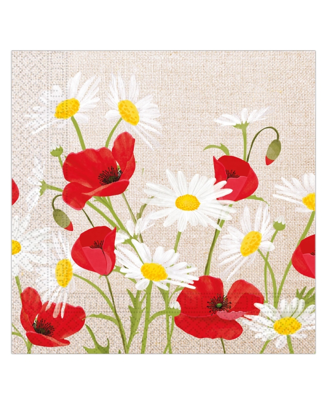 Servilletas 33X33 Margaritas Y Amapolas 3Ply Fsc 