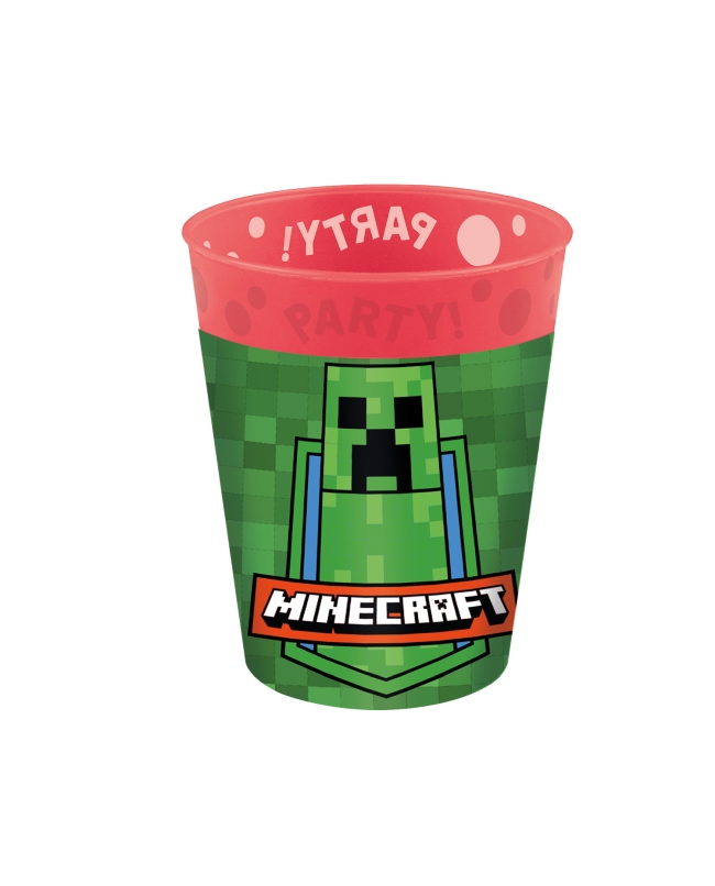 Vaso Plástico Reutilizable 250ml Minecraft