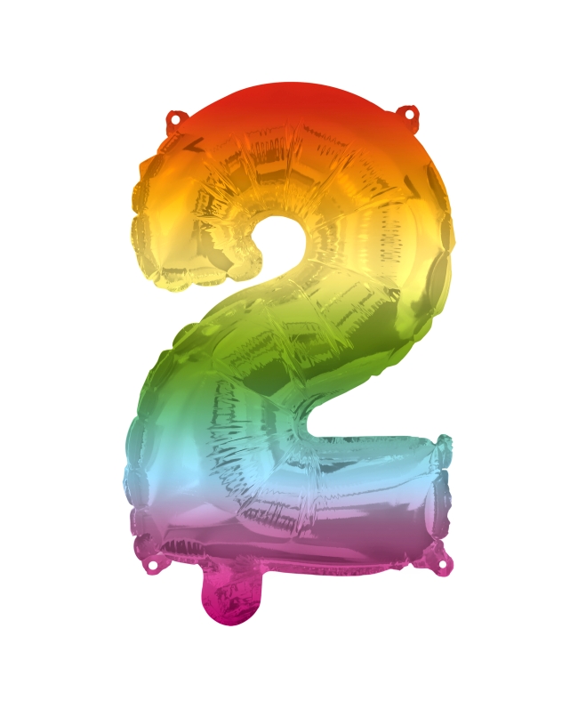 Globo Forma Numero 2 Multicolor 95cm