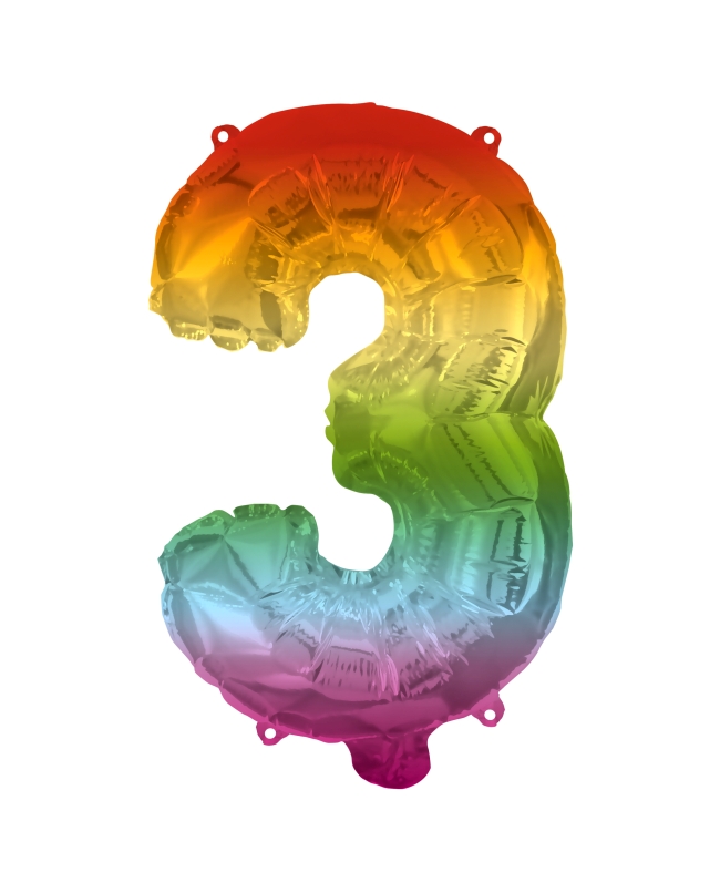 Globo Forma Numero 3 Multicolor 95cm