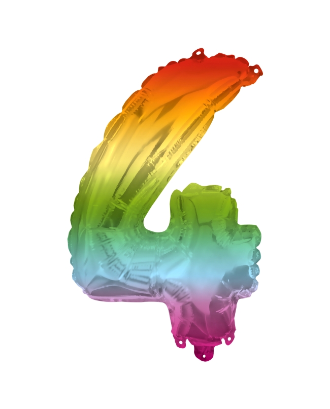 Globo Forma Numero 4 Multicolor 95cm
