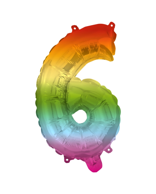 Globo Forma Numero 6 Multicolor 95cm