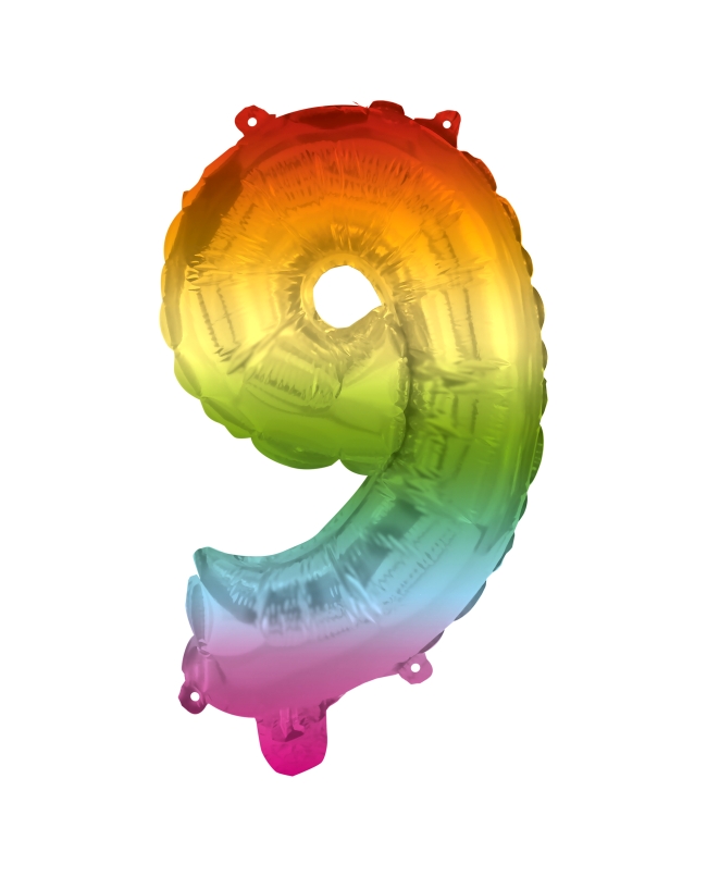 Globo Forma Numero 9 Multicolor 95cm
