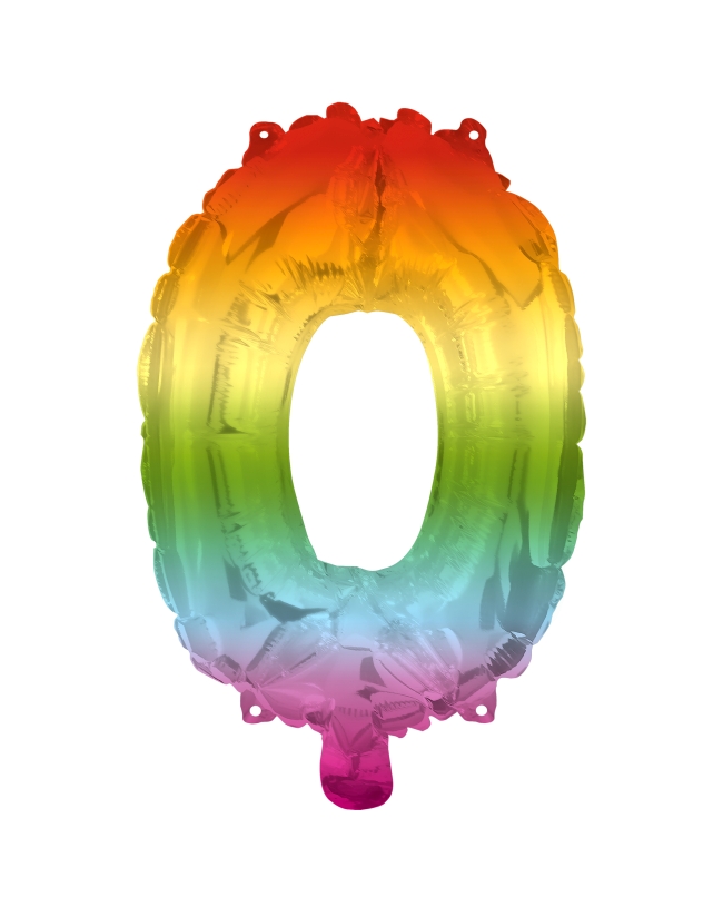 Globo Forma Numero 0 Multicolor 95cm