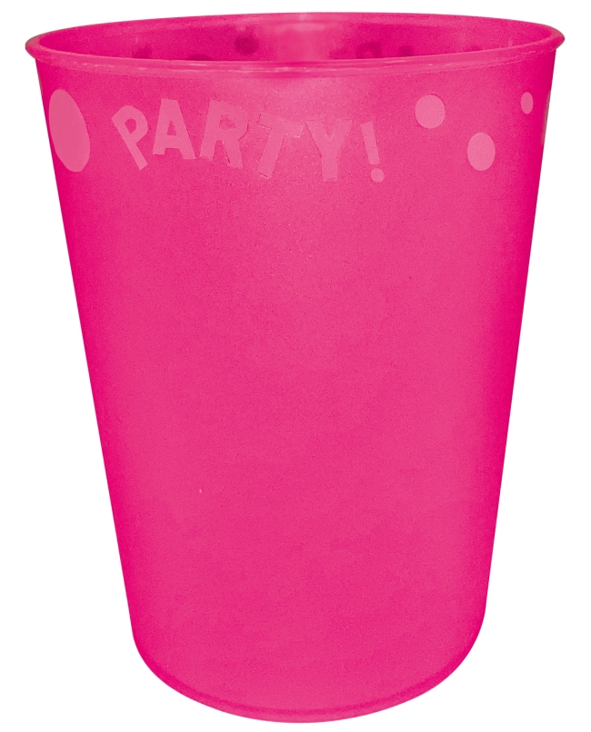 Vaso Plastico Reutilizable 250ml Fluor Fucsia