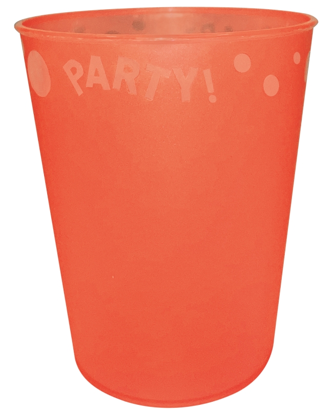 Vaso Plastico Reutilizable 250ml Fluor Naranja