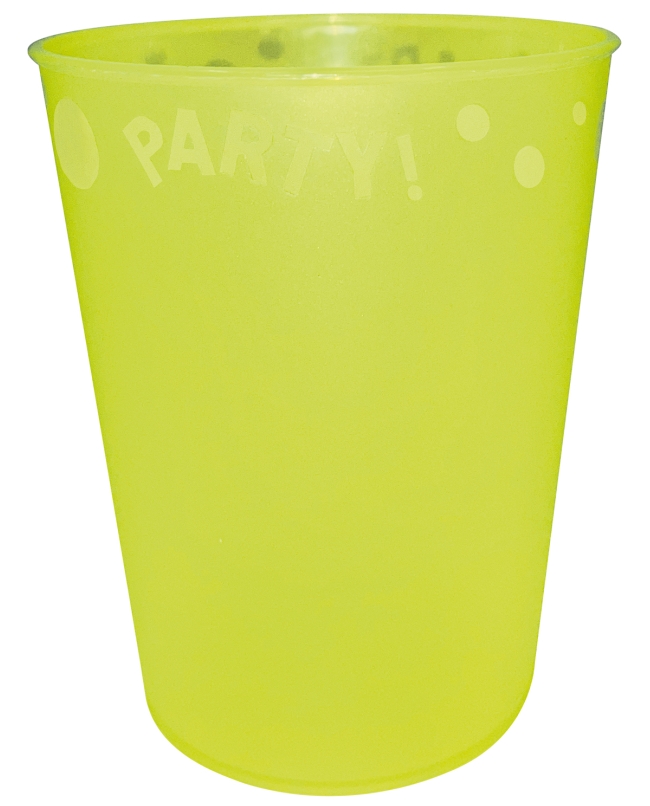 Vaso Plastico Reutilizable 250ml Fluor Amarillo