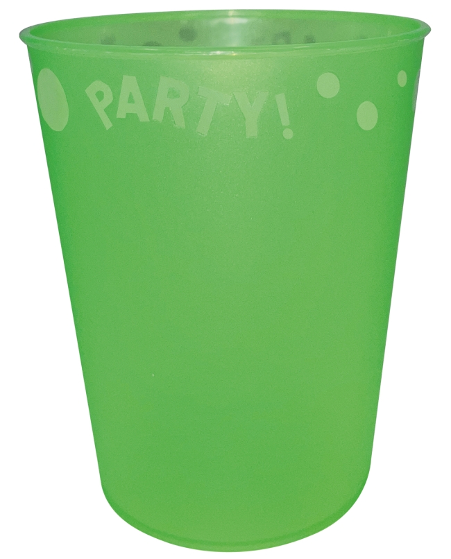 Vaso Plastico Reutilizable 250ml Fluor Verde