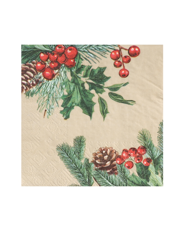 Servilleta Peq. Navidad Boscosa Kraft 25X25cm Papel 3 Capas ***OFERTA DTO NO ACUMULABLE