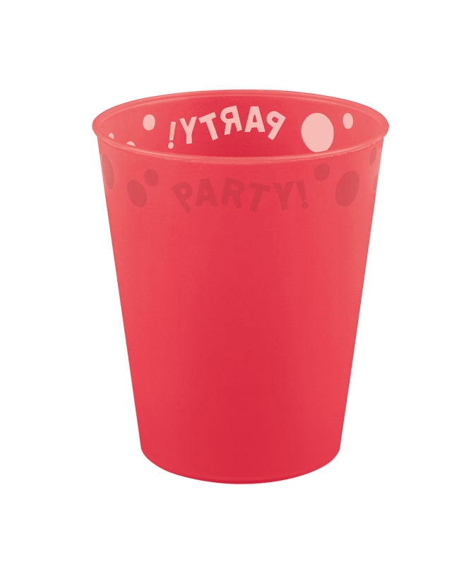 Vaso Plastico Reutilizable 250ml Semitansp. Rojo