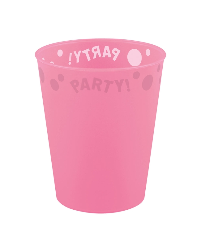 Vaso Plastico Reutilizable 250ml Semitansp. Rosa