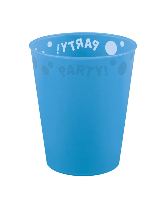 Vaso Plastico Reutilizable 250ml Semitansp. Azul