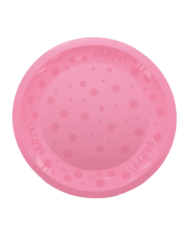 Plato Plastico Reutilizable 21cm Semitransp. Rosa