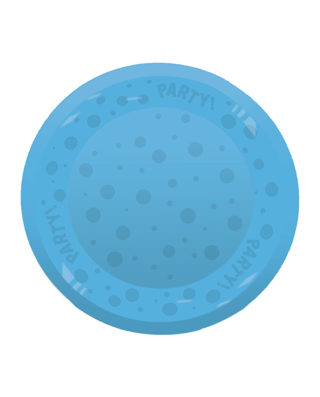 Plato Plastico Reutilizable 21cm Semitransp. Azul