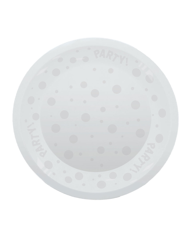 Plato Plastico Reutilizable 21cm Semitransp. Blanco