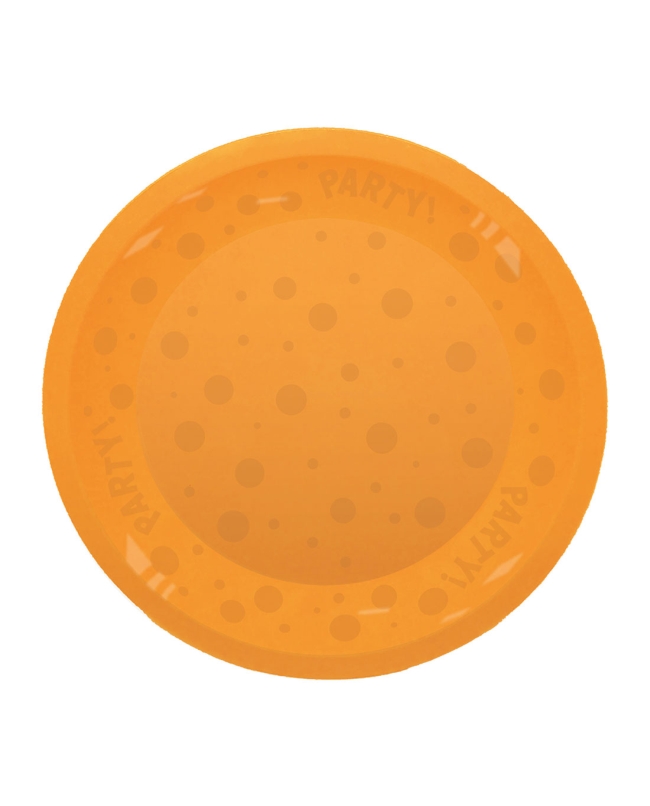 Plato Plastico Reutilizable 21cm Semitransp. Naranja