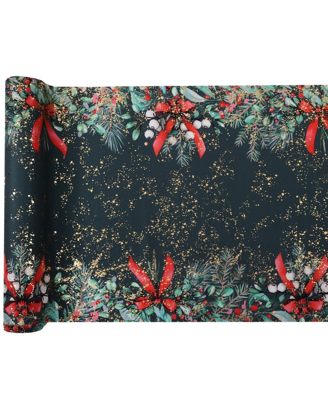 Camino Mesa Cintas Bonitas Verde Abeto 28cm Viscosina 2,5m***OFERTA DTO NO ACUMULABLE