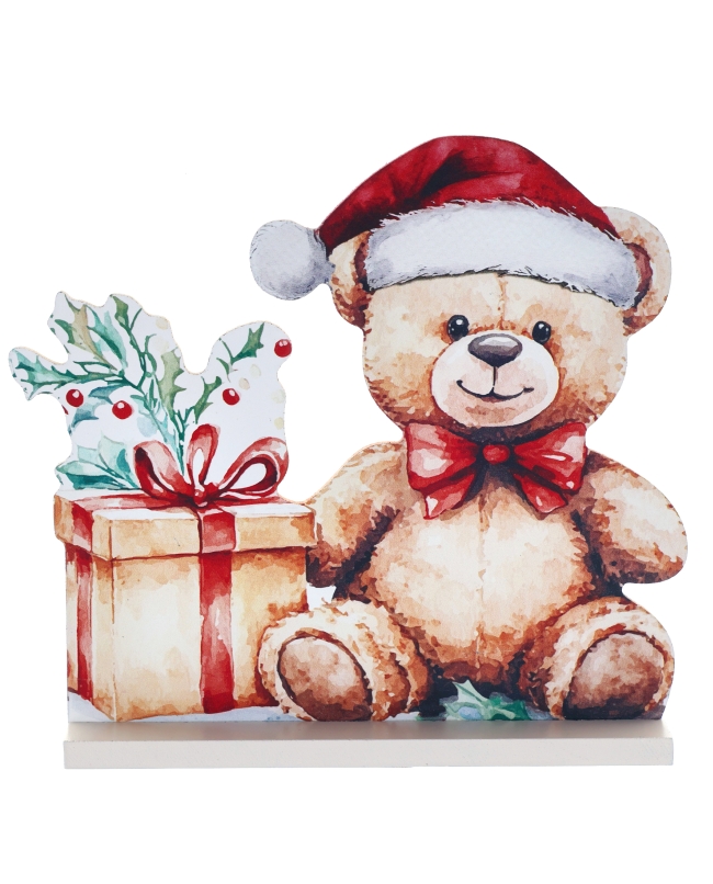 Adorno Osito Navidad 19.5X4X17cm Madera ***OFERTA DTO NO ACUMULABLE