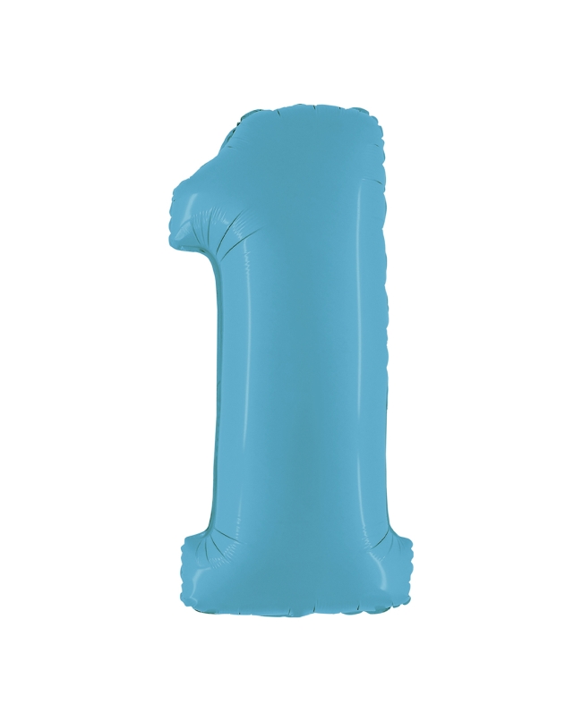 Globo Forma Numero 1 Azul Satin 95cm ***OFERTA DTO NO ACUMULABLE