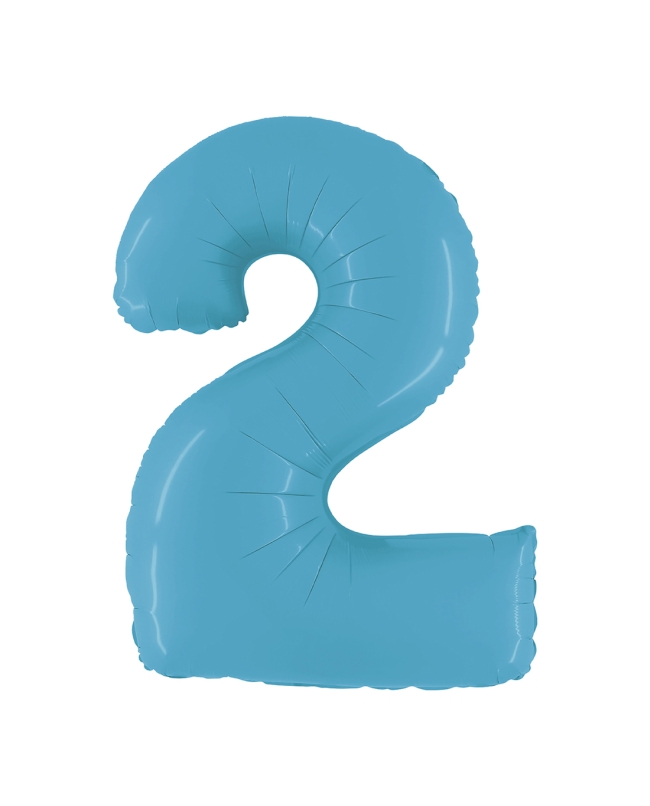 Globo Forma Numero 2 Azul Satin 95cm ***OFERTA DTO NO ACUMULABLE