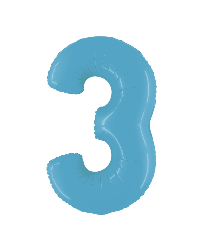 Globo Forma Numero 3 Azul Satin 95cm ***OFERTA DTO NO ACUMULABLE