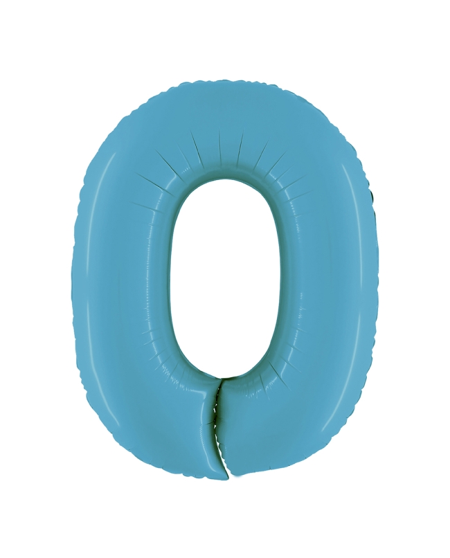Globo Forma Numero 0 Azul Satin 95cm ***OFERTA DTO NO ACUMULABLE