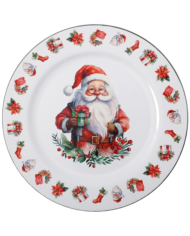 Bajo Plato Papa Noel 33cm Polipropileno ***OFERTA DTO NO ACUMULABLE