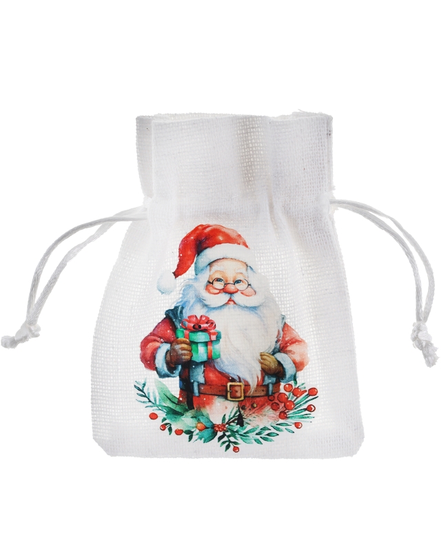 Bolsita Papa Noel 7.5X10cm Algodon/Poliester ***OFERTA DTO NO ACUMULABLE