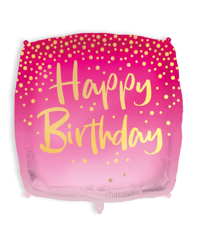 18/46cm Cuadrado Rosa Happy Bday, Cinta Y Peso ***OFERTA DTO NO ACUMULABLE