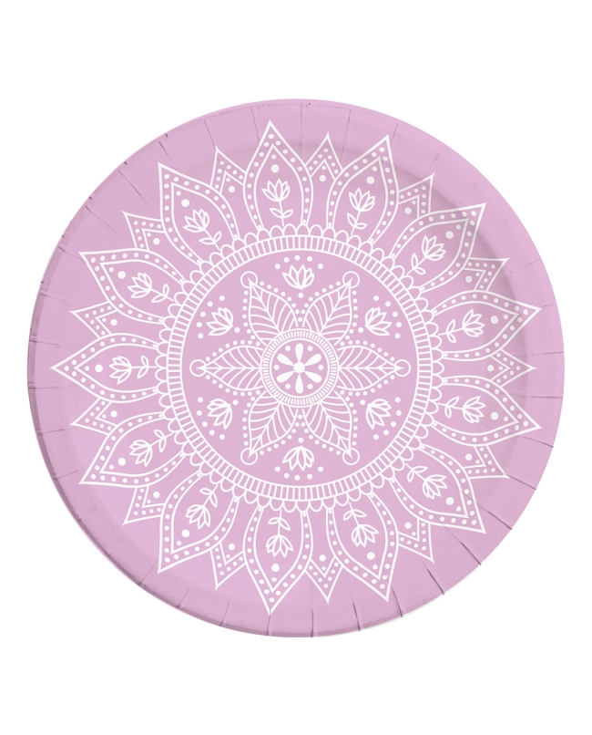 Platos 23cm Profundo Mandala Morado/Blanco Fsc
