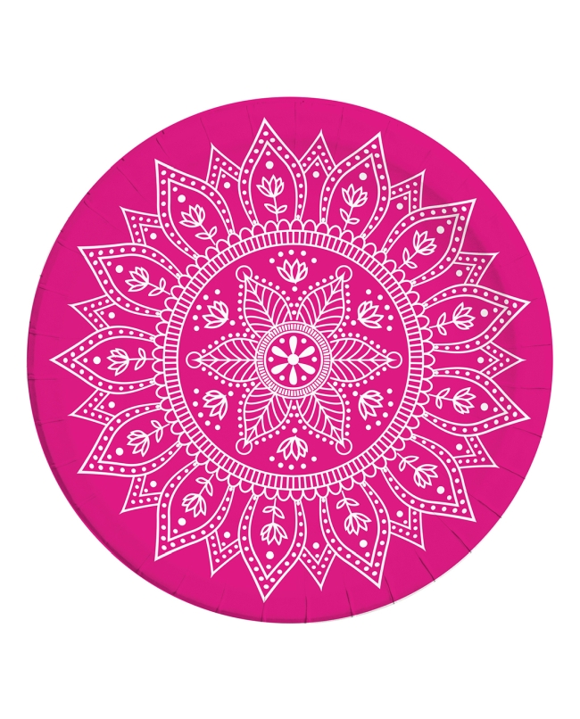 Platos 23cm Profundo Mandala Fucsia/Blanco Fsc