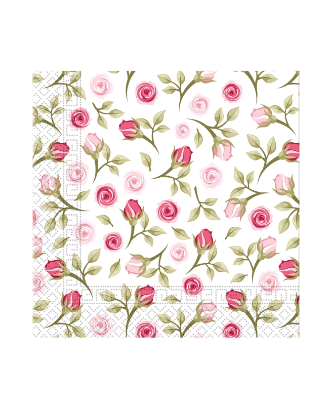 Servilletas 25 x 25cm Rosas Romanticas