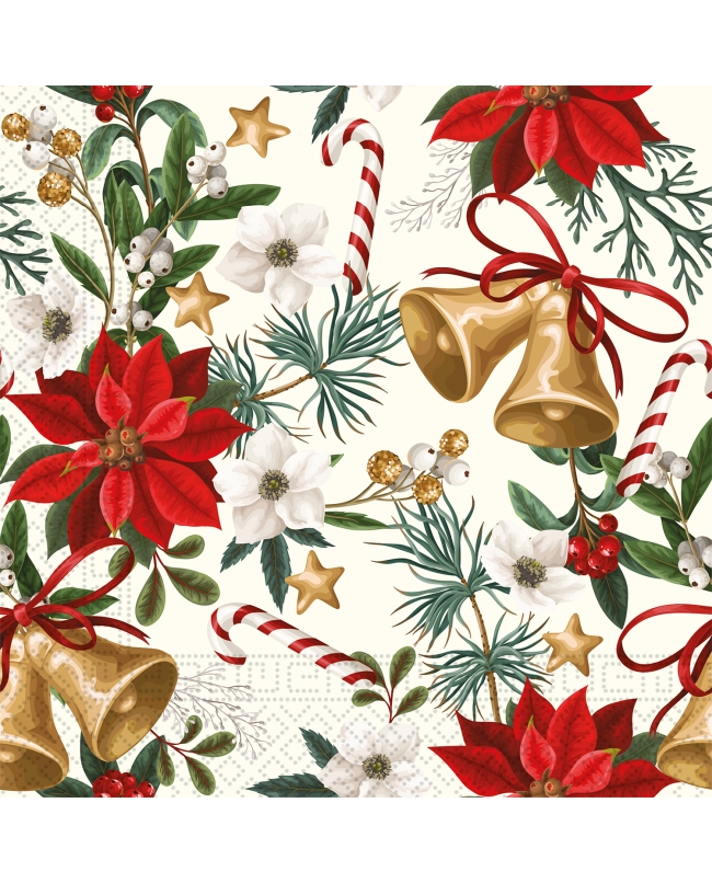 Servilletas 33X33cm Campanas Fsc 3Pli