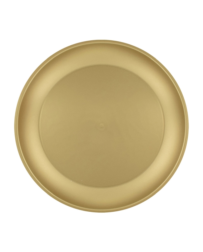 Plato Plastico Reutilizable 21cm Oro