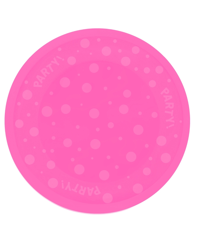 Plato Plastico Reutilizable 21cm Fluor Fucsia