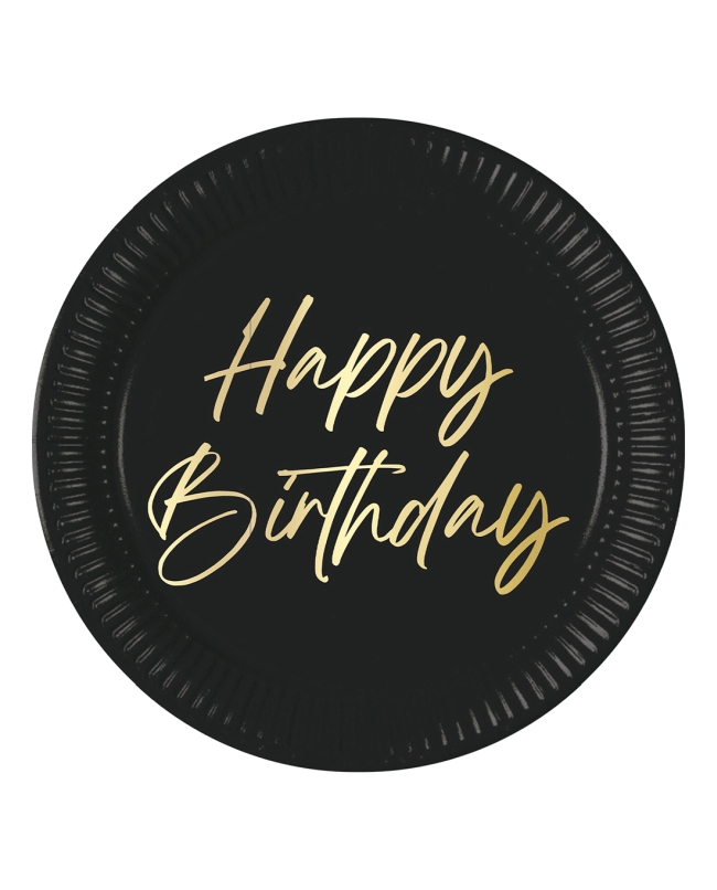 Platos 23cm Happy Bday Elegante Fsc