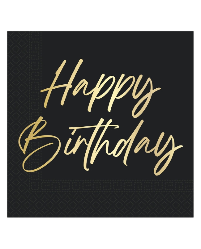 Servilletas 33 x 33cm Happy Bday Elegante Fsc