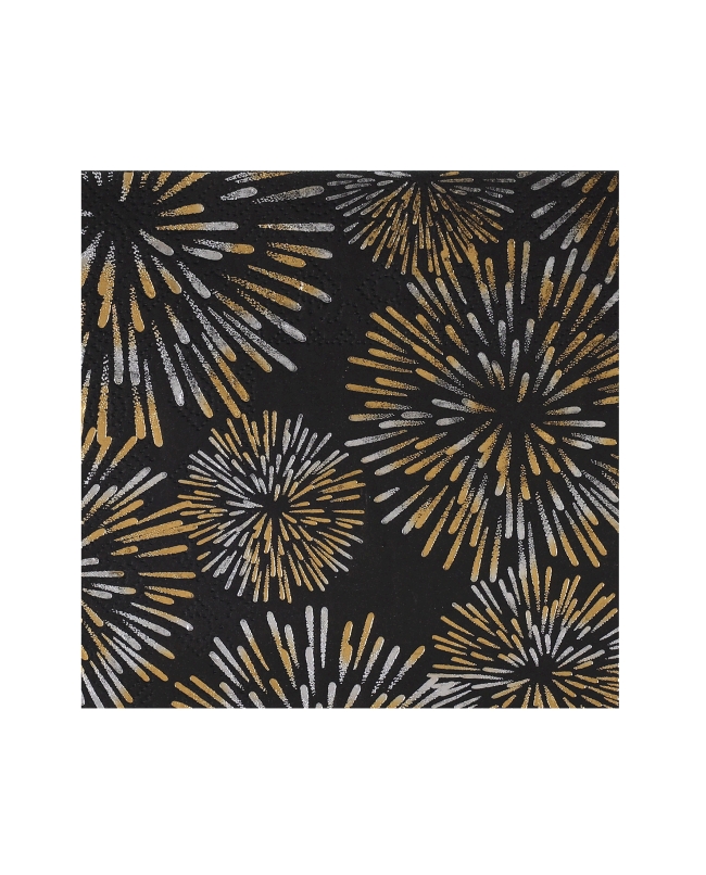 Servilleta Peq. Nochevieja Oro/Plata 25X25cm Papel 3 Capas ***OFERTA DTO NO ACUMULABLE
