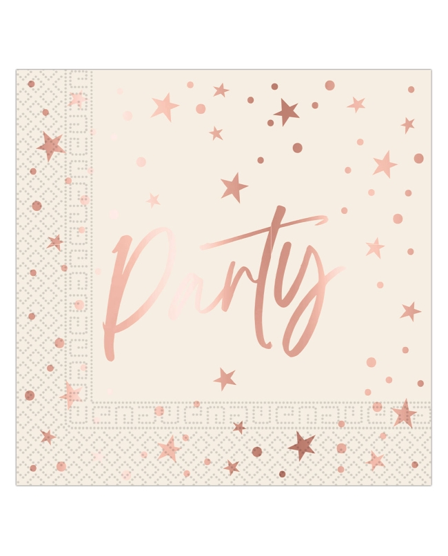 Servilletas 33 x 33cm Party Rosa Oro Fsc
