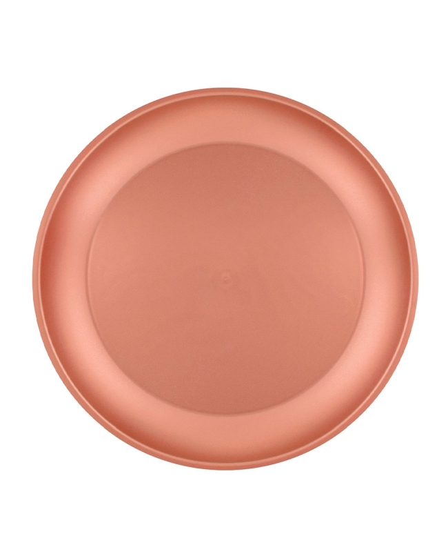 Plato Plastico Reutilizable 21cm Rosa Oro
