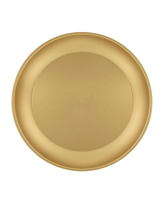 Plato Plastico Reutilizable 21cm Oro