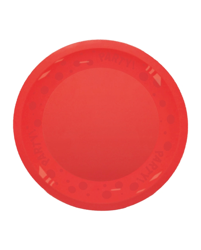 Plato Plastico Reutilizable 21cm Rojo Brillante