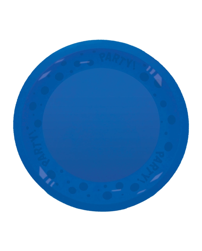 Plato Plastico Reutilizable 21cm Azul Brillante
